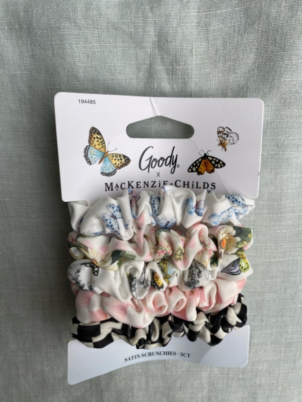 NWT Goody x MacKenzie-Childs 5 pack Satin Scrunchies floral courtly check - Picture 2 of 4